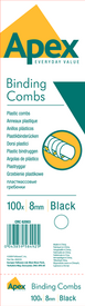CANUTILLO DE PLASTICO APEX 8MM NEGRO PACK 100 UDS__62003 404335_Apex_Combs_8mm_Blk.png